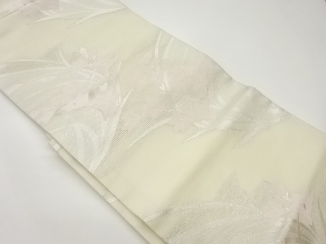 絽草花模様織出し名古屋帯